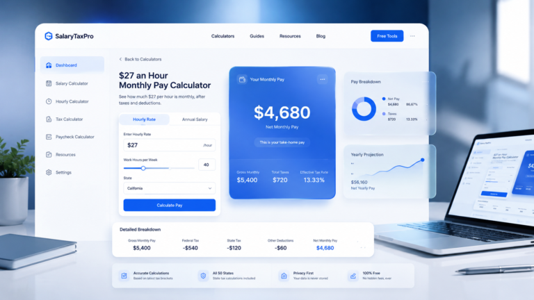 $27 an Hour Monthly Pay Calculator: Gross & Net Income Breakdown