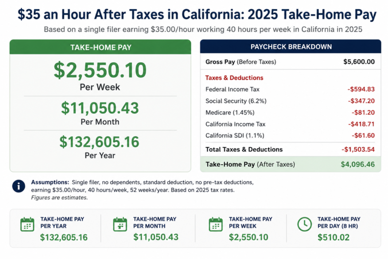 $35 an Hour After Taxes in California: 2025 Take-Home Pay