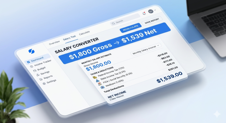 1800 Gross to Net Salary Calculator: Monthly & Annual Take‑Home Pay (2026)