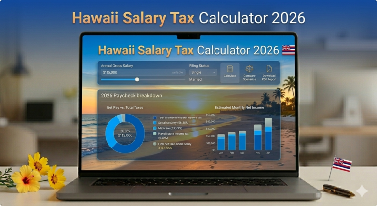 Hawaii Salary Tax Calculator 2026 – Calculate Your Net Income and Tax Deductions