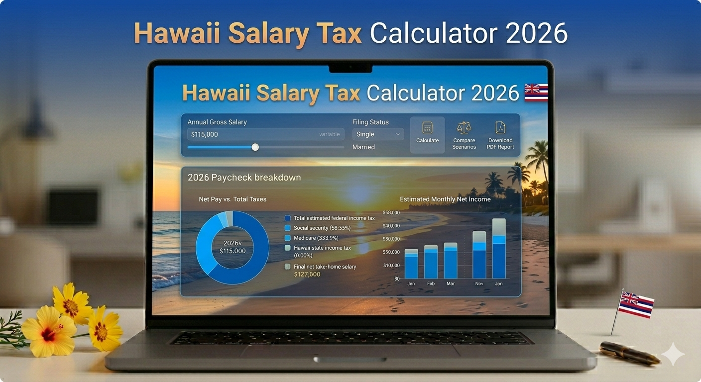 Hawaii Salary Tax Calculator 2026 – Calculate Your Net Income and Tax Deductions