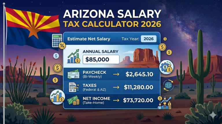 Arizona Salary Tax Calculator 2026 – Calculate Your Paycheck and Take-Home Income