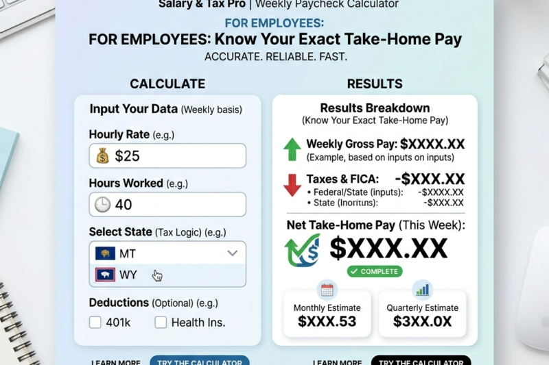 Weekly Paycheck Calculator for Employees: Know Your Exact Take-Home Pay