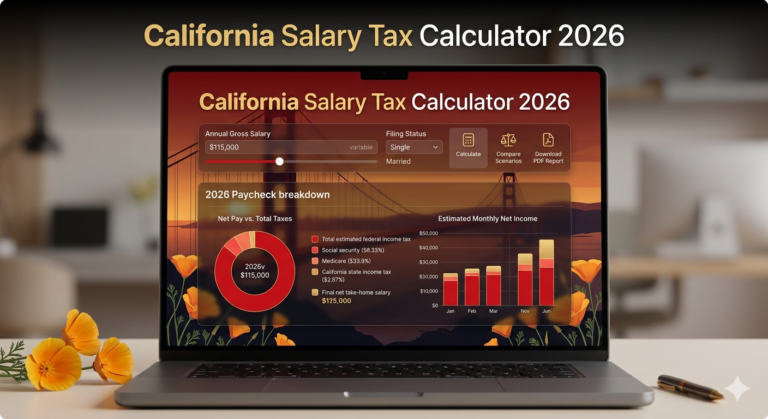 California Salary Tax Calculator 2026 – Calculate Net Pay, Federal & State Tax