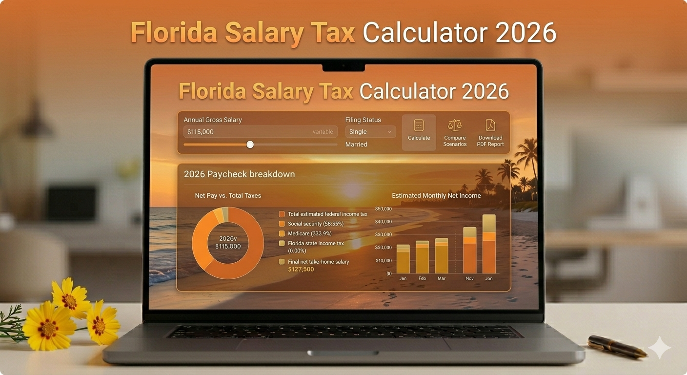 Florida Salary Tax Calculator 2026 – Calculate Take-Home Pay (No State Income Tax)