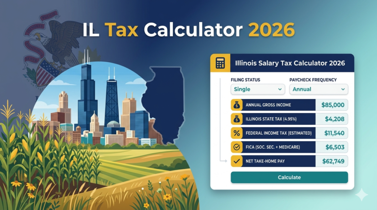 Illinois Salary Tax Calculator 2026 | Estimate Take-Home Pay After Federal & State Taxes